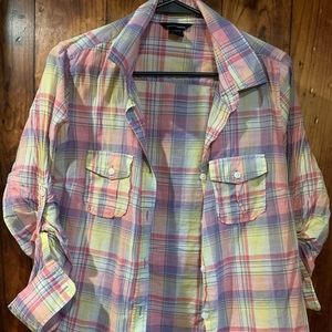 Nice light button down top.